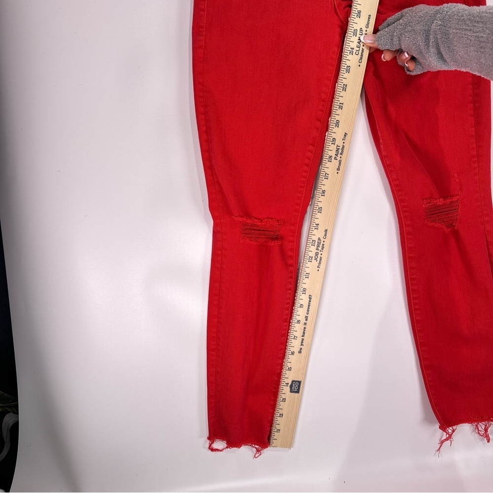 MOTHER Women’s Skinny Jeans Red Firecracker Ankle Size 27 - Picture 12 of 12